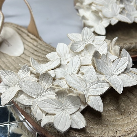 Pour La Victoire Sz 8 Women's Pica Espadrille White Leather Flat Sandals - Picture 9 of 10